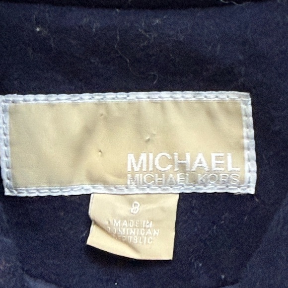 MICHAEL Michael Kors Navy Blue Asymmetrical Trench Coat with Belt   size 8 - Picture 9 of 14